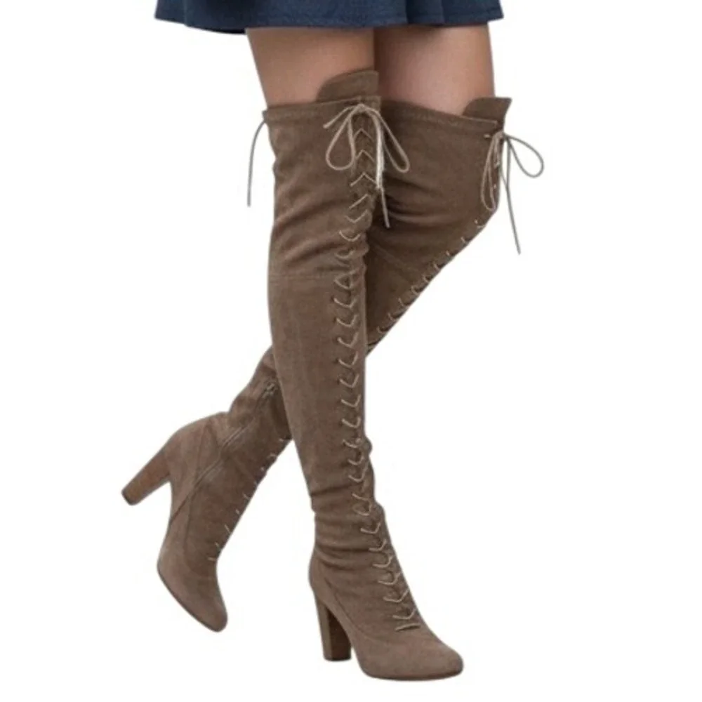 Fashion Nova 'You made your‎ choice' Boots Thigh High Brown/tan SKUW672